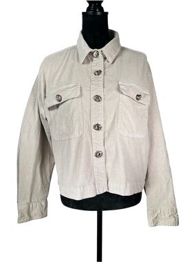 Velvet Heart Cream Corduroy Jacket Cropped Rhinestone Glam Buttons Western Boho